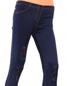 Marilyn Legginsy Jeans Rip 01 L/XL blue przetarcia WYPRZEDAŻ